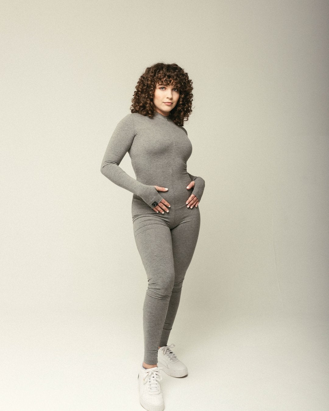 Rise Up Long Sleeve Grey Jumpsuit – JusRédor