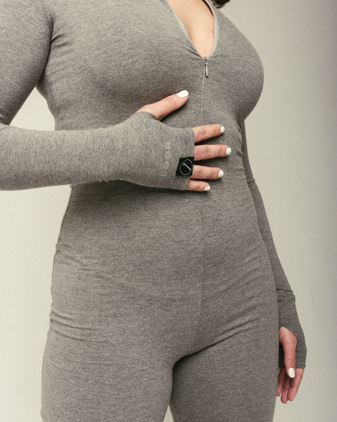 Rise Up Long Sleeve Grey Jumpsuit - JusRédor