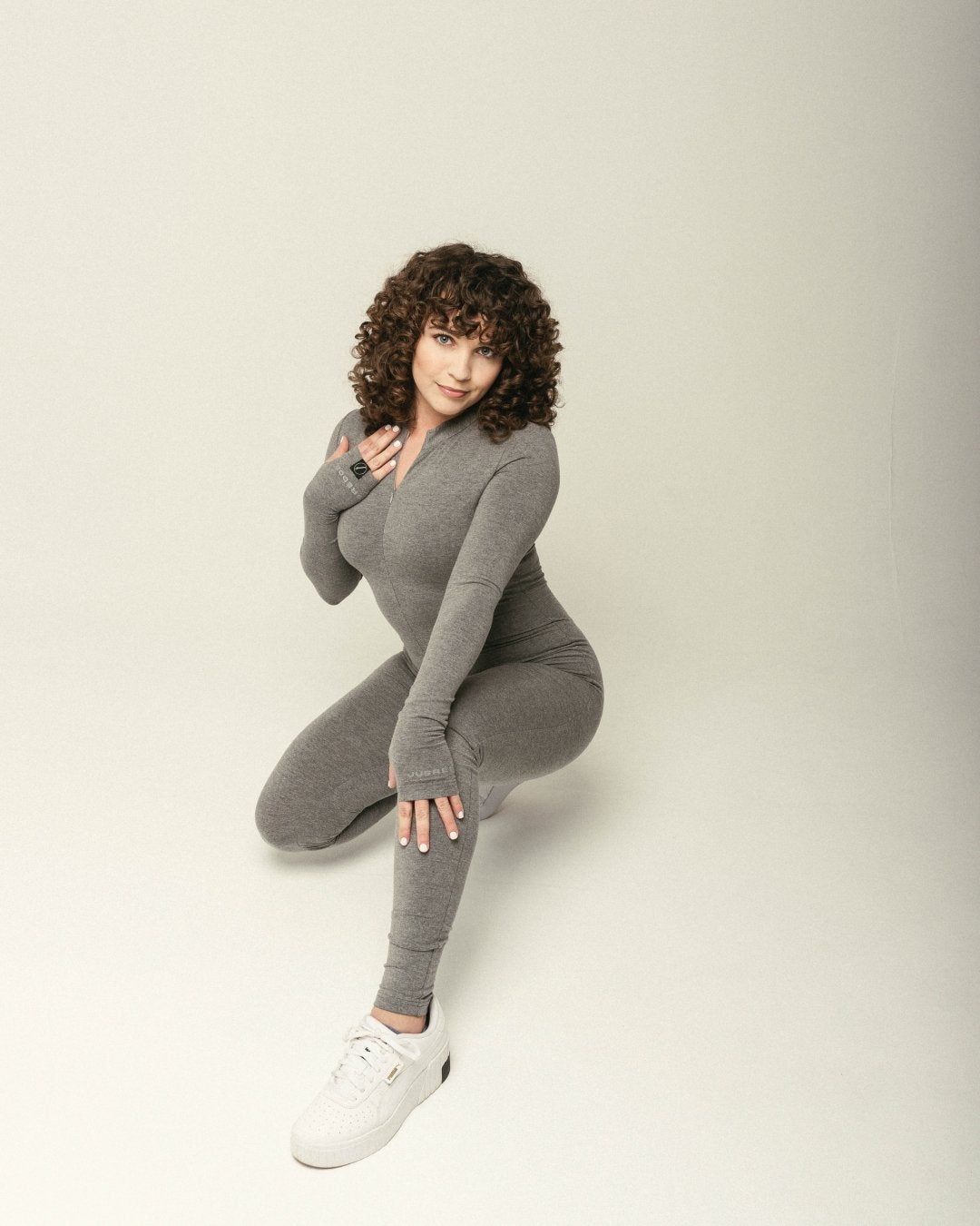 Rise Up Long Sleeve Grey Jumpsuit - JusRédor