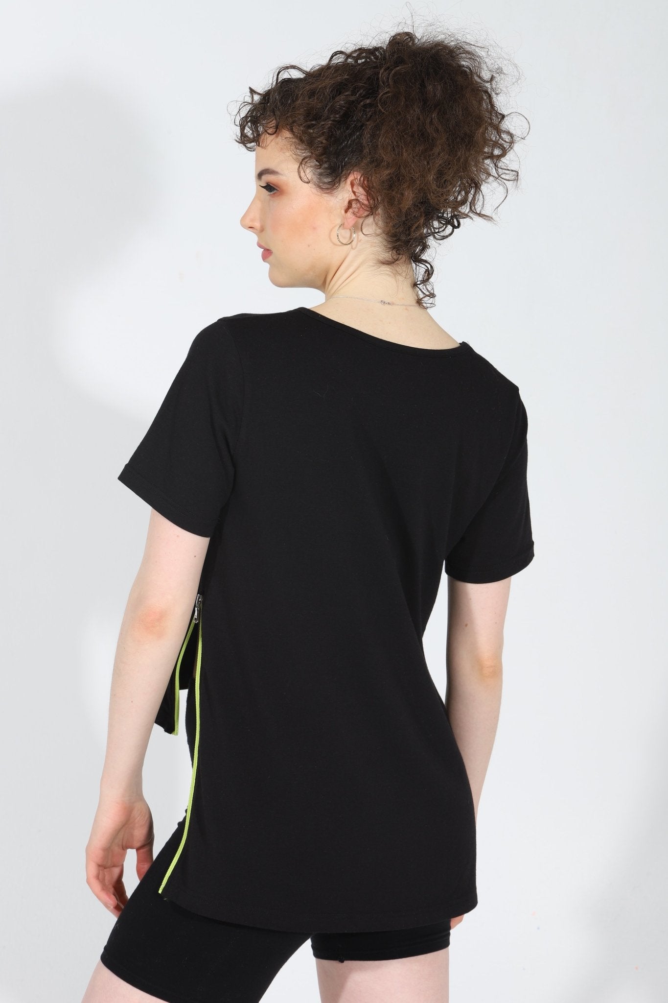Back of JusRedor Bamboo Athleisure Premium Tee with Edgy wing extension 